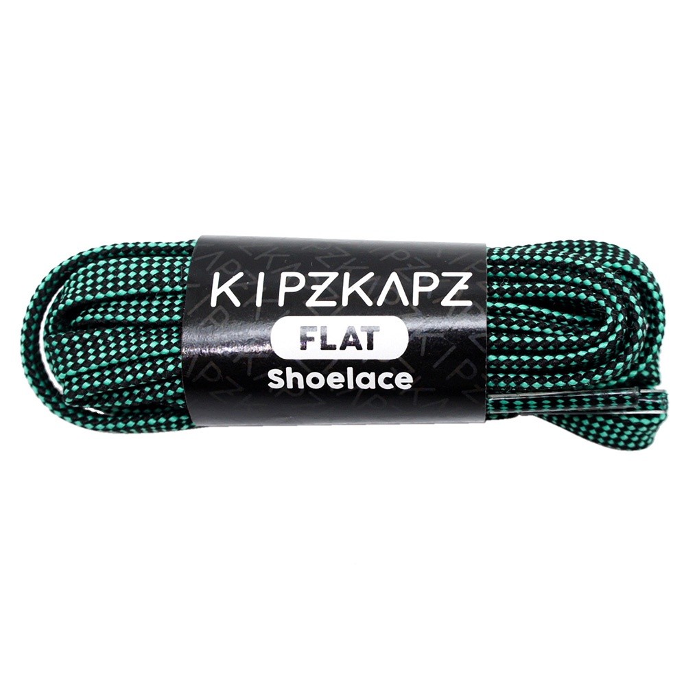 KIPZKAPZ FS3 Black Green Mint - เชือกผูกรองเท้าแบบแบน 6mm
