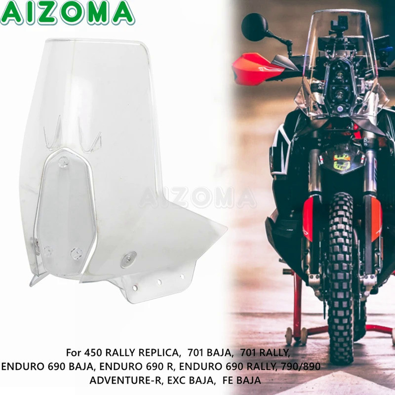 Mo Clear Front Windscreen Motorcycle Windshield Deflector Fairing Cover For ENDURO 690 R 701 RALLY F