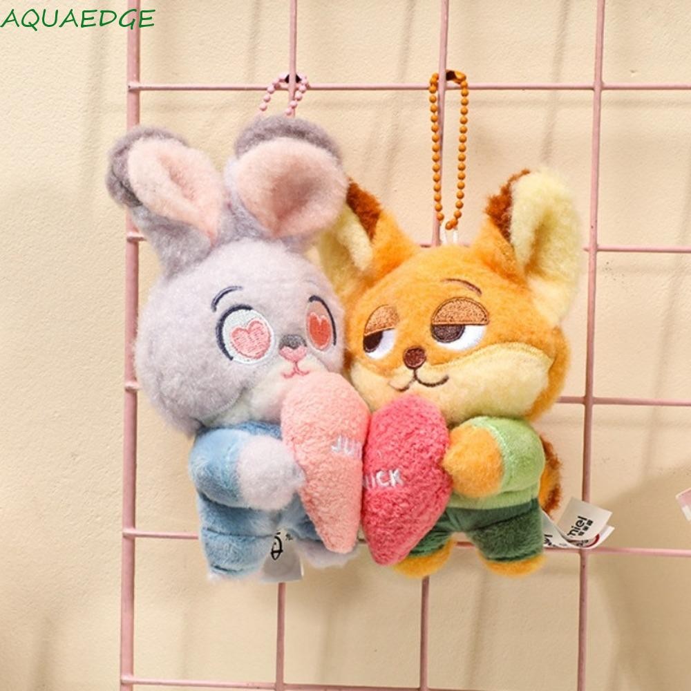 Aquaedge Zoo-topia ตุ๊กตาตุ๊กตา, กระเป๋า Sloth สามถึง Charm Animation ตุ๊กตาพวงกุญแจ, ตุ๊กตาพวงกุญแจแขวนตกแต่ง Kawaii Judy Nick จี้ตุ๊กตากระเป๋าเป้สะพายหลัง