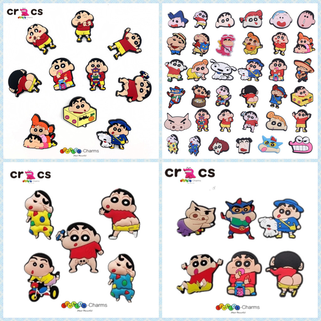 Jibbitz crocs รองเท้าอุปกรณ์เสริมน่ารักอะนิเมะการ์ตูน Crayon Shin-Chan รองเท้าตกแต่งหัวเข็มขัดอุปกรณ์เสริม