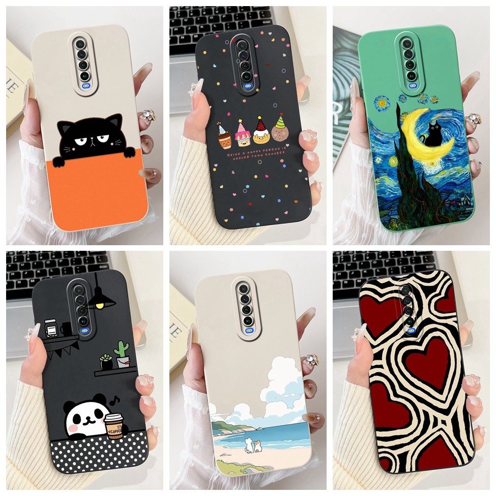 Redmi K30 K30i กรณี 5G แมวน่ารัก Panda แฟชั่นซิลิโคนปกหลัง K30 Redmi K30i เคสโทรศัพท์ความงาม