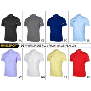 WARRIX รุ่น PIQUE PLUS มีกระเป๋าอกเสื้อ (WA-221PLACL30) เสื้อโปโลวอริกซ์สีล้วน ของแท้100%