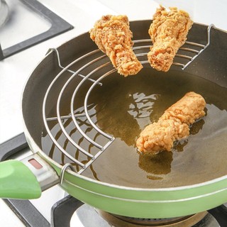 26/32cm Frying Oil Strainer steam rack Oil Drainer Stainless Steel Mesh Colander Filter Kitchen Accessories