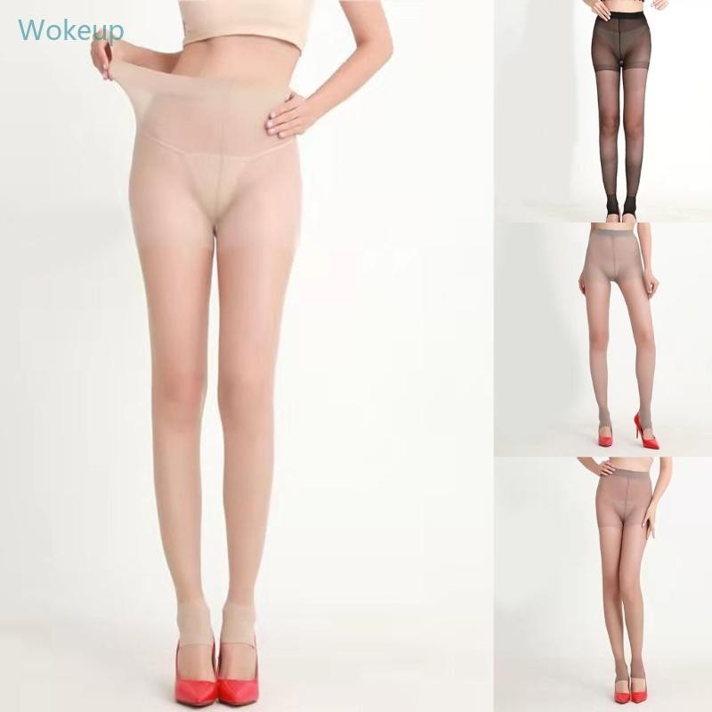 Wake ผู้หญิงฤดูร้อน Ultra Thin Sheer Footless Stirrup Tights ถุงน่องสีทึบควบคุม Top Silk Pantyhose เต้นรํา Leggin