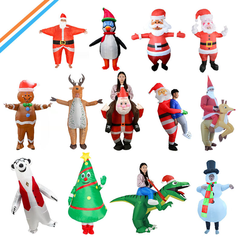 คริสต์มาส Elk Gingerbread Man เครื่องแต่งกายปาร์ตี้เวทีบรรยากาศ Props Santa Inflatable เครื่องแต่งกาย