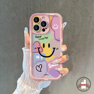 แฟชั่นกราฟิติ ที่มีสีสันยิ้มใบหน้านุ่ม เคสVivo Y17s Y18 Y15 Y22 Y21 Y27 Y17 Y78 Y20 Y12i Y02 Y15s Y33s Y36 Y100i Y12s
