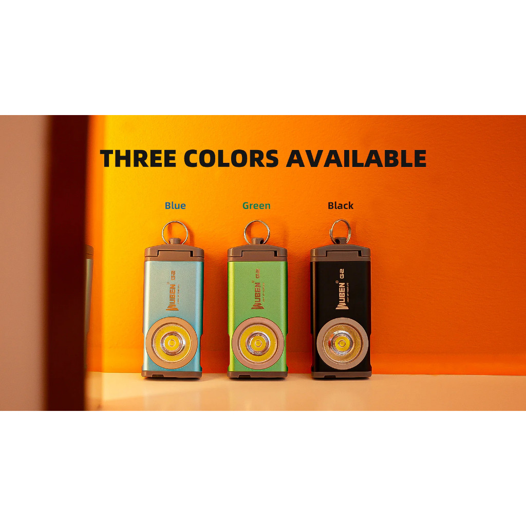 Wuben G2 พวงกุญแจไฟท้าย แบบแม่เหล็ก 5 โหมด 500 ลูเมนส์ ชาร์ทType-C แสงกว้าง175° ไฟฉาย LED มุมกว้าง แ