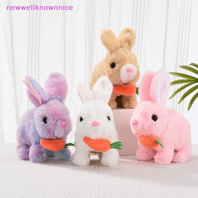 Newwellknownnice ไฟฟ้าตุ๊กตากระต่ายของเล่นเดินกระโดด Squeaking หาง Wagging ตุ๊กตากระต่ายตุ๊กตา Interactive ตุ๊กตาของเล่นสําหรับของขวัญเด็ก TH