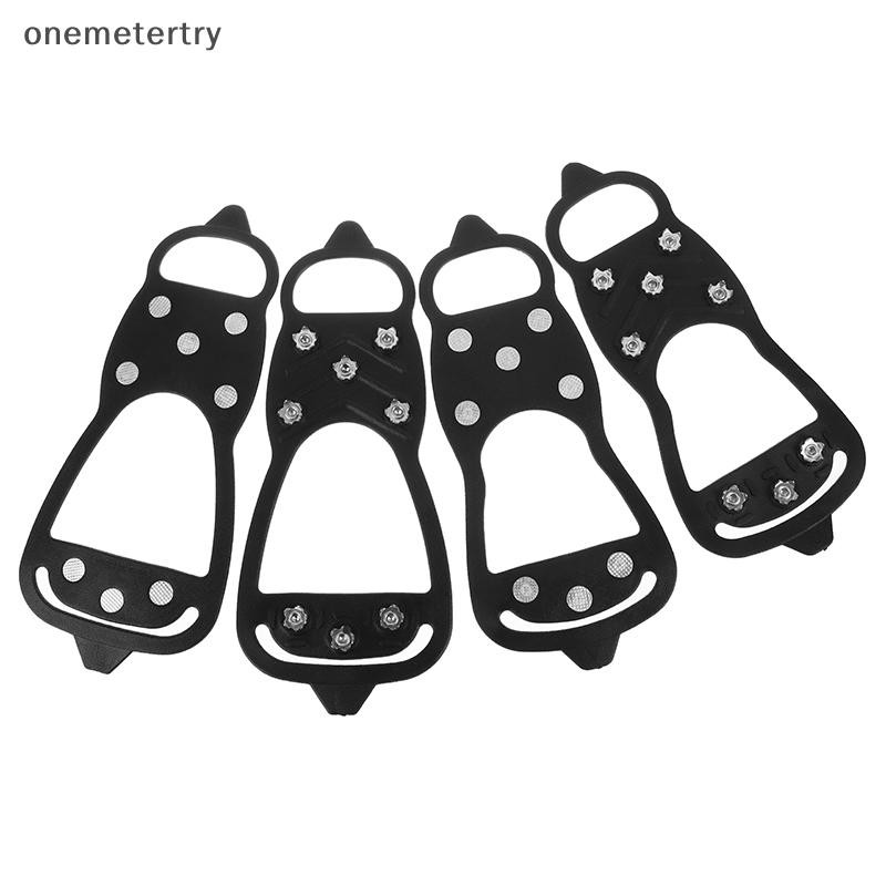 Onem ฤดูหนาวกีฬารองเท้าสําหรับผู้หญิงผู้ชาย 2PCS 5/8-Stud Anti-Slip Ice Claws Snow Climbing Spike Grips Crampon Cleats รองเท้า n