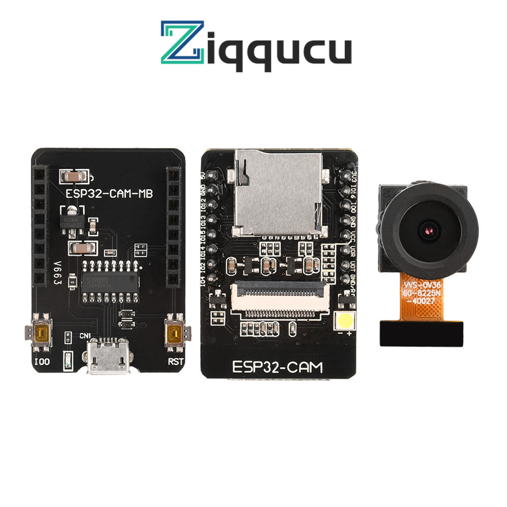 Ziqqucu ESP32-CAM บอร์ดพัฒนาบลูทูธ WIFI CH340G พร้อมกล้อง OV3660/OV2640