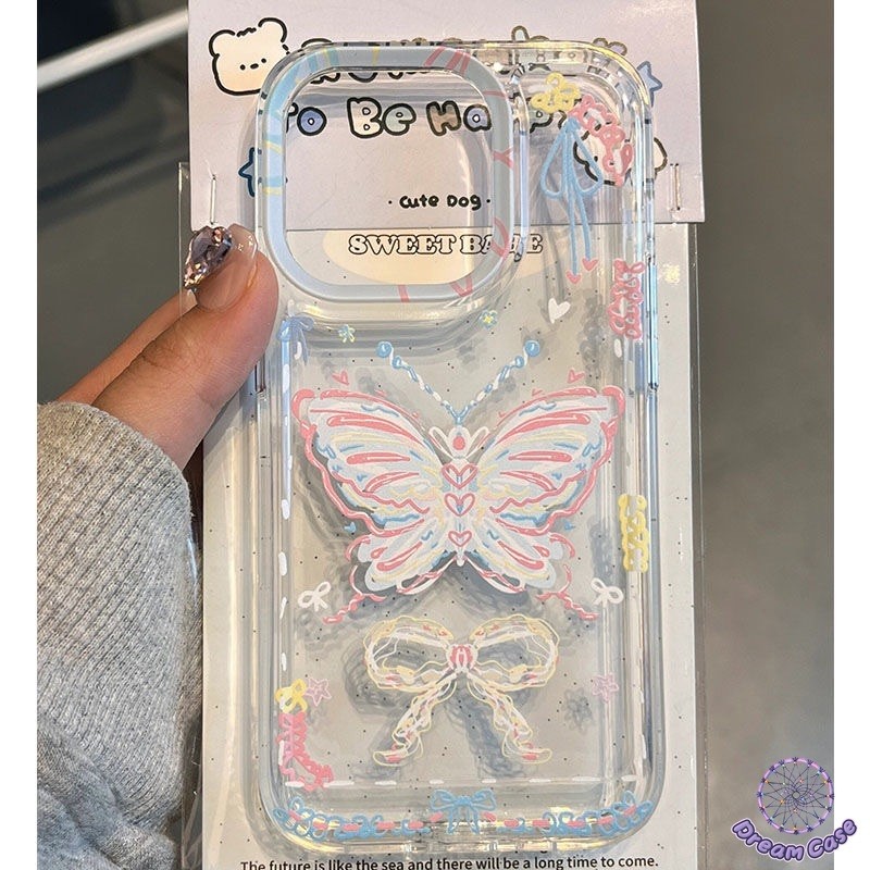 โรแมนติกผีเสื้อย้อนยุคสีสันโบว์นุ่ม เคส Samsung A06 A25 A54 A05s A32 A52 A15 A14 A05 A50 A13 A03 A34 A55 A02s A24