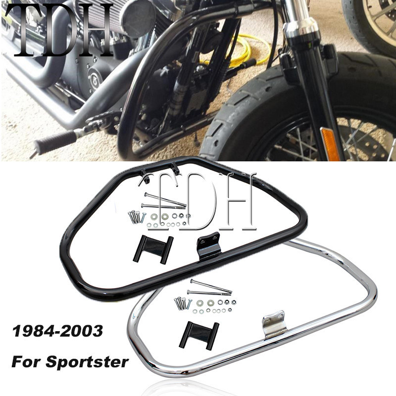 TH Motorcycle Engine Guard Highway Crash Bar For Harley Sportster 883 1200 XL883 XL1200 C/N/R 1984-2
