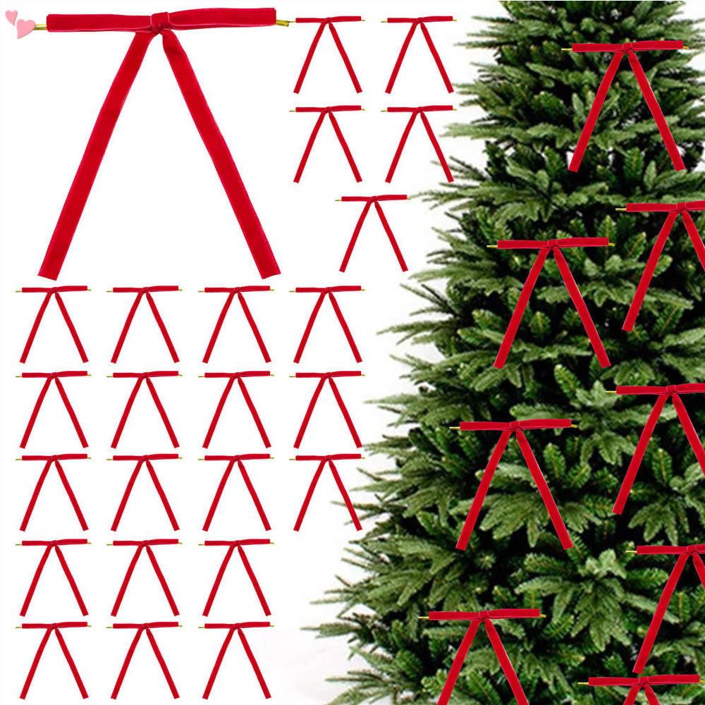 12 ชิ้นกํามะหยี่ Bows 5.1 "สีแดงคริสต์มาสริบบิ้นโบว์สําหรับ Xmas Home Decor ต้นไม้พวงหรีดห่อของขวัญ DIY หัตถกรรม Festivel
