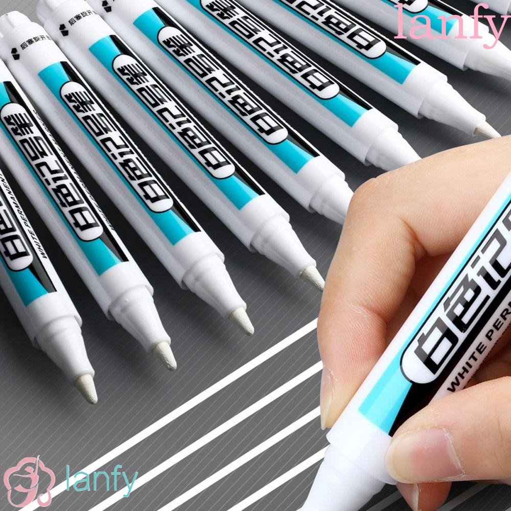 แลนฟี่ ปากกามาร์กเกอร์สีขาว,0.7มม./1.0มม./.2.5มม.ไม่ง่ายที่จะจางหายสีขาวปากกาสีถาวร,กันน้ําปริมาณหมึกขนาดใหญ่พิเศษเขียนเรียบมันปากกามาร์กเกอร์วาดเครื่องหมาย