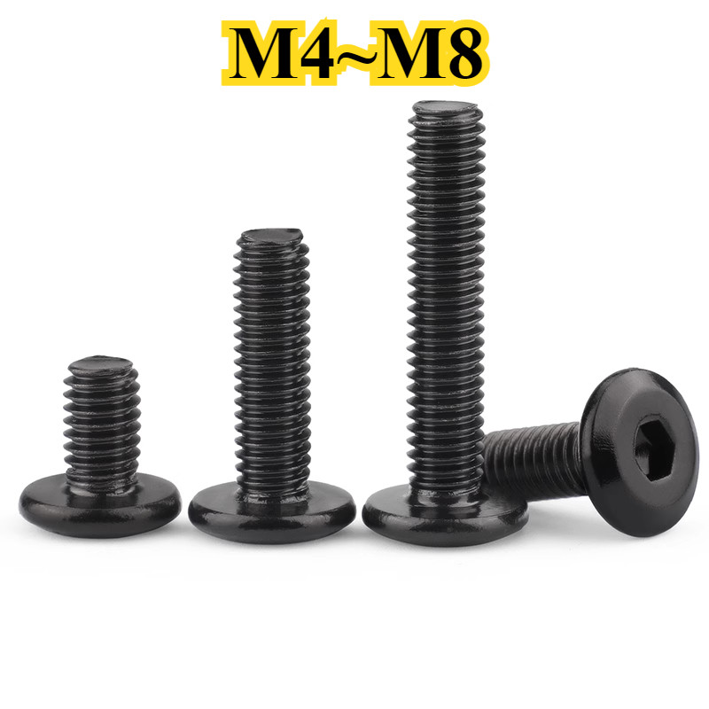 [NXY] สแตนเลสสีดํา Chamfered ซ็อกเก็ตหกเหลี่ยมสกรูแบน Beveled Edge m10 เฟอร์นิเจอร์ Bolt Bolt M4M5M6M8