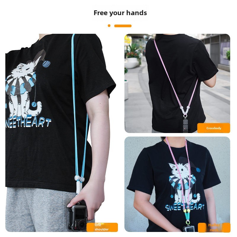 เหมาะสําหรับ Dji OSMO POCKET 3 Lanyard Crossbody Lanyard เคสป้องกันเคสซิลิโคน Insta360X4 อุปกรณ์เสริมเชือกป้องกันการสูญหาย