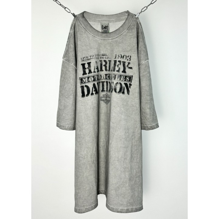 เสื้อยืดสําหรับผู้ชาย ผ้ายีนส์ซีเมนต์พิเศษสีเทา "เสื้อยืดแขนสั้นเครียดที่กําหนดเองหนักแปรงเนื้อวินเทจหมึกสีขาวพิมพ์สเปรย์โดยตรง