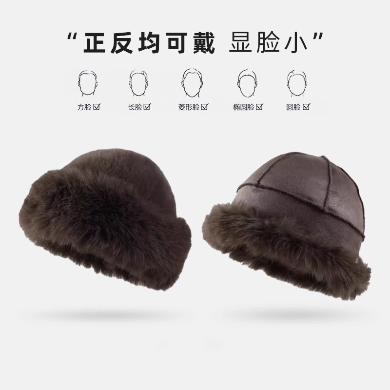 พลัสตุ๊กตามองโกเลียหมวกผู้หญิงฤดูใบไม้ร่วงฤดูหนาวเย็นหลักฐานสีขาวอบอุ่นตะวันออกเฉียงเหนืออ่างหมวกหนาป้องกันหูหมวกฟ็อกซ์ขนถังหมวก - รูปที่ 2