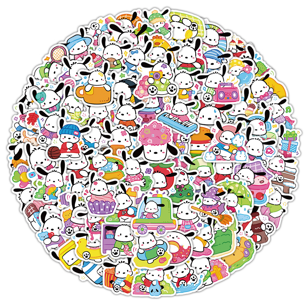 100 ชิ้นน่ารักการ์ตูน Sanrio Pochacco Graffiti สติกเกอร์สําหรับจักรยานบัญชีมือกรณีดินสอ Decals LanLanStickersWorld
