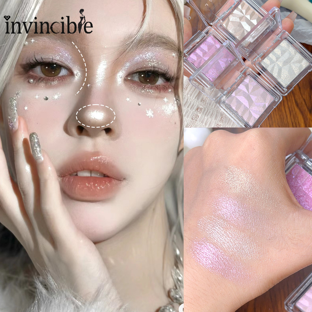 พาเลทอายแชโดว์ไฮไลท์ - Long Lasting Pearlescent Shimmering Brighten Bronzers Body Highlighter - Glitter Eyeshadows เครื่องมือแต่งหน้า