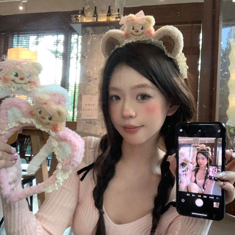 ที่คาดผมตุ๊กตาการ์ตูนน่ารักยางรัดผมเครื่องประดับผม