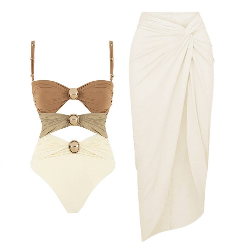 [พร้อมส่ง]swimsuit womenเซ็กซี่ชุดว่ายน้ําสุภาพสตรีบิกินี่สูทปาเก็ตตี้สายชุดว่ายน้ําสลิงชุดชายหาด