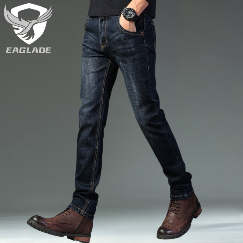 Eaglade กางเกงยีนส์ผ้ายืดลําลองสีน้ําเงินเข้ม 816 C03