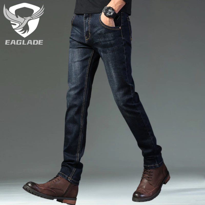 Eaglade กางเกงยีนส์ผ้ายืดลําลองสีน้ําเงินเข้ม 816 C03