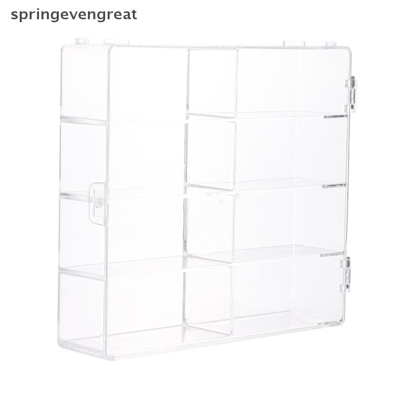 Springevengreat Cars Diecast Storage อะคริลิคกันฝุ่นกล่อง 1:64 สําหรับ Hot Wheels โปร่งใสกล่องรถของเล่นตู้ Rack Springevengreat