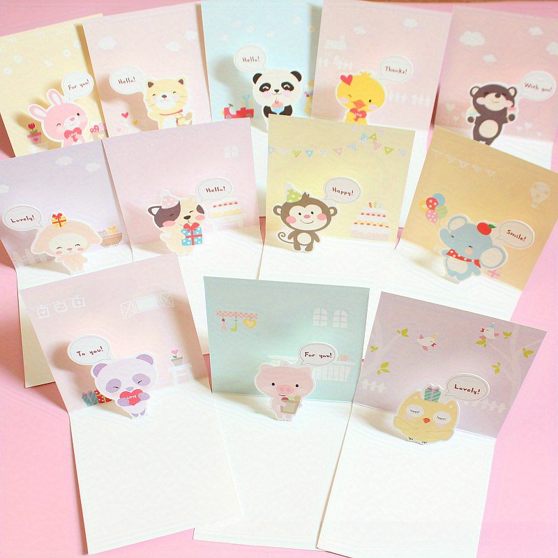 การ์ดป๊อปอัพสุดน่ารัก เหมาะสําหรับวันเกิด ขอแสดงความยินดี รับปรารถนาดี โชคดี และข้อความขอบคุณ