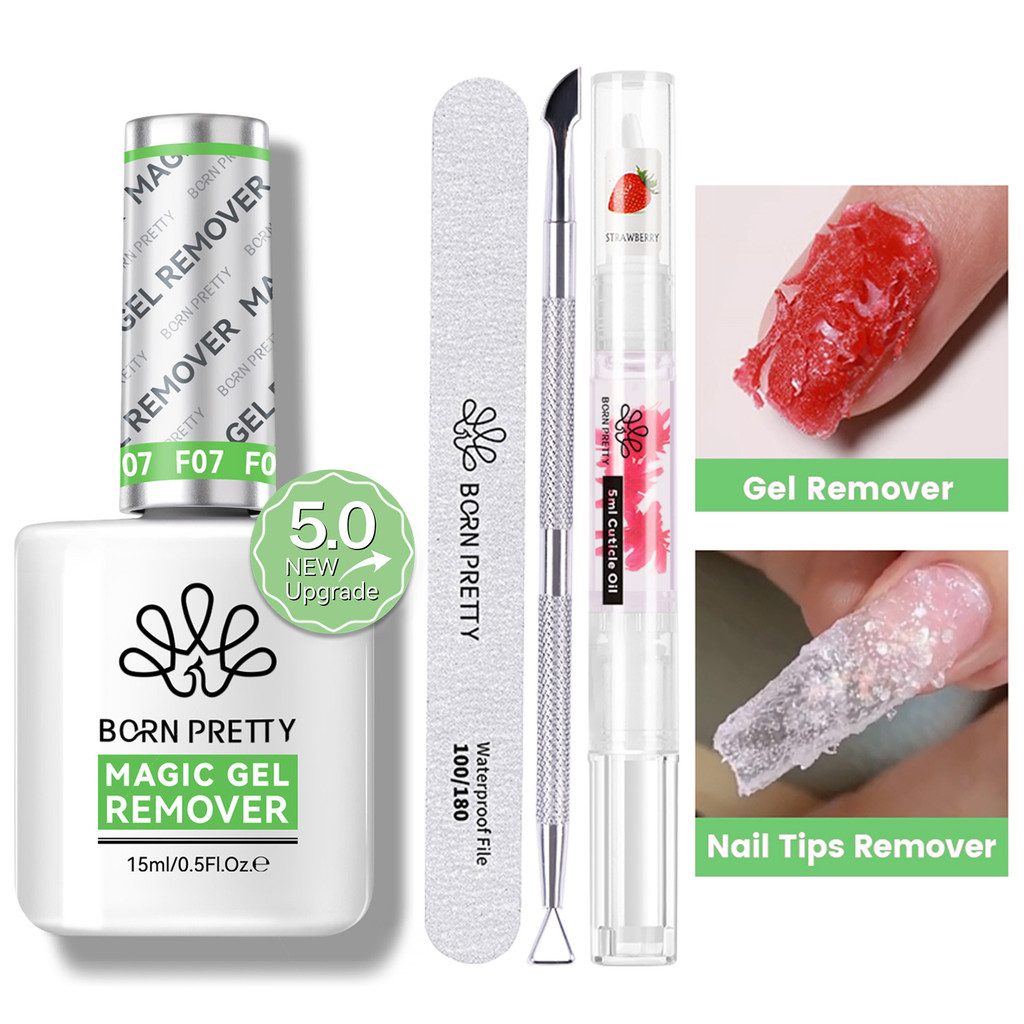 Born PRETTY Magic Remover เล็บเจล Polish Remover Set UV Gel Polish ลบกึ่งถาวรเคลือบเงา