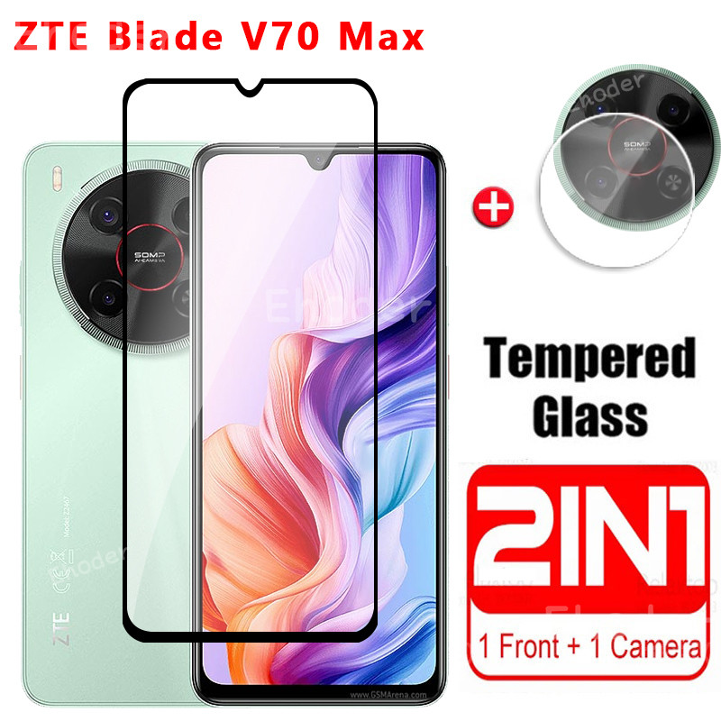 กระจกนิรภัยสําหรับ ZTE Blade V70 Max Design 4G 5G 2025 ป้องกันหน้าจอคลุมทั้งหมดฟิล์มป้องกันโทรศัพท์ส
