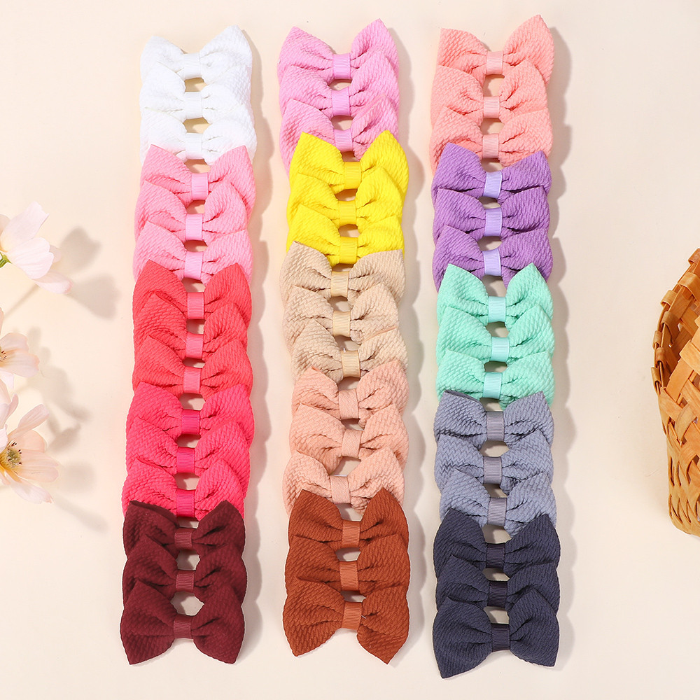 40 ชิ้น/เซ็ต 2.9 สีทึบ Bowknot กิ๊บติดผมสําหรับสาว Handmade Hairpin Barrettes Headwear เด็กอุปกรณ์เสริมผมขายส่ง