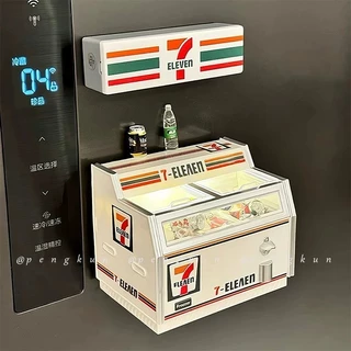 711 ร้านสะดวกซื้อตู้เย็นสติ๊กเกอร์แม่เหล็กตู้แช่แข็งซูเปอร์มาร์เก็ตรุ่น 3ง สามมิติส่องสว่างบ้านบรรยากาศตกแต่งเครื่องปร