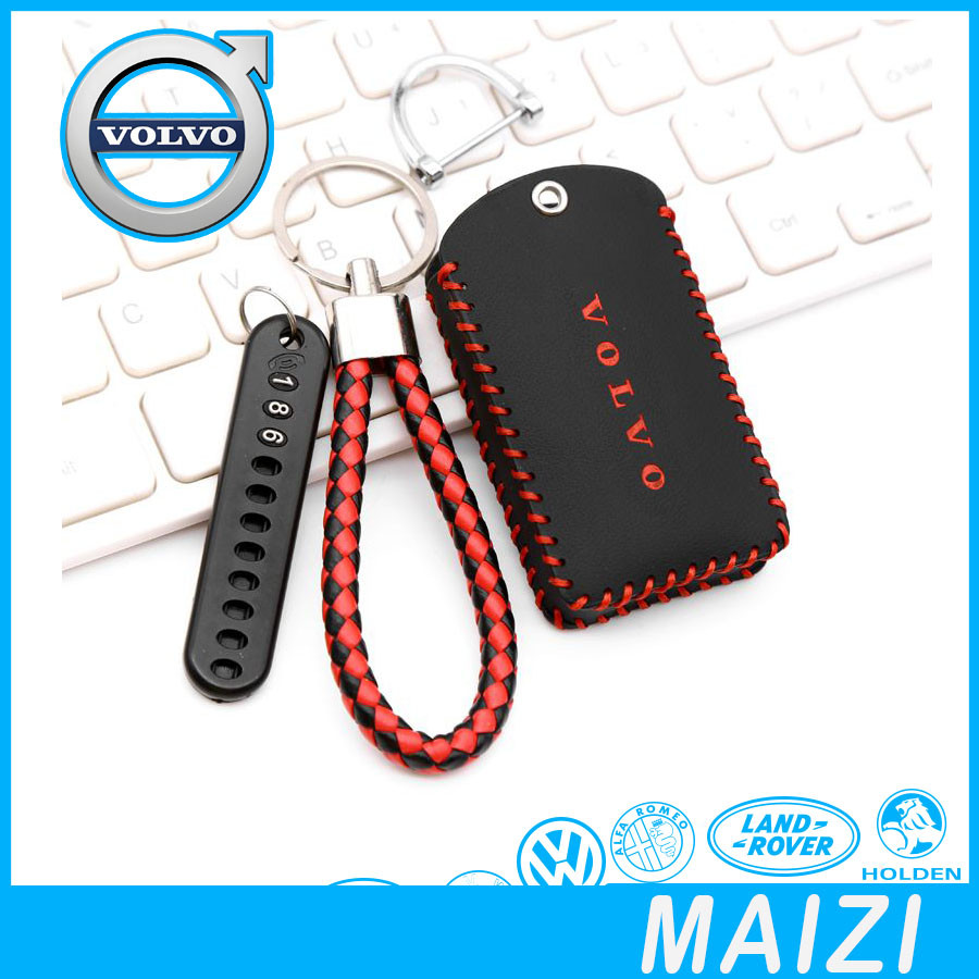 [พร้อม] Volvo EX30เคสกุญแจหนัง Volvo EX30เคสกุญแจครึ่งซองสายสีสำหรับรถยนต์สมาร์ท NFC กระเป๋าแบบเหนี่
