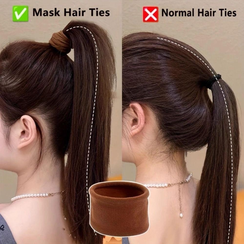 ANXSUN3 หางม้าถือ 5 ชิ้น สีสันสดใส ยางยืดหยุ่น กว้างขึ้น อุปกรณ์สำหรับผม - รูปที่ 2