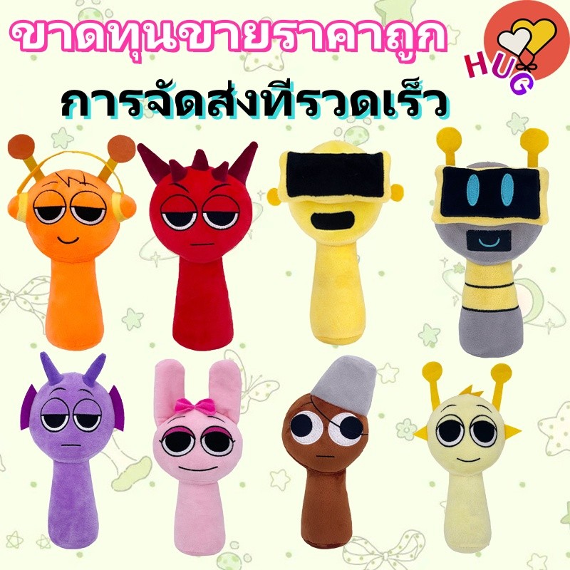 💜HUGGA💜Sprunki Plush Toy Sprunki Incredibox รูปเกม ของขวัญวันเกิดสำหรับแฟนเด็กของขวัญคริสต์มาส