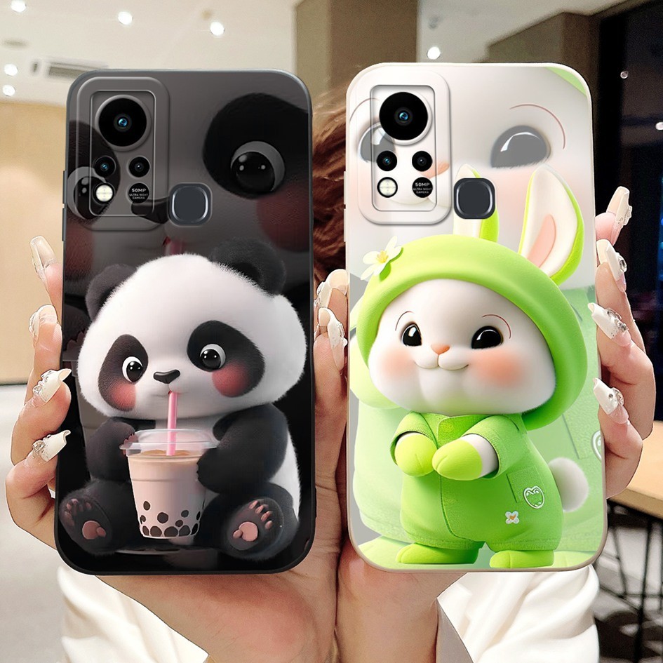 สําหรับ Infinix Hot 11S X6812 กรณีกระต่ายน่ารัก Panda ซิลิโคนกันกระแทก Soft TPU Matte สําหรับ Infinix Hot11S NFC X6812B Capa