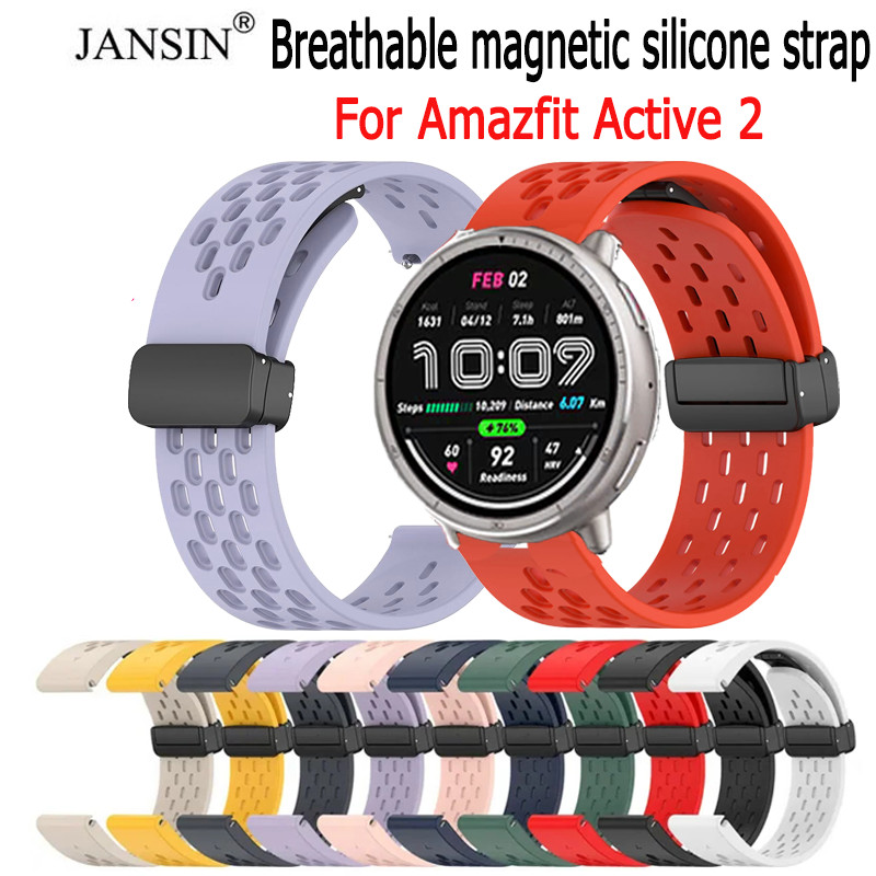 สายรัดแม่เหล็กซิลิโคน Hole สําหรับวง Amazfit Active 2