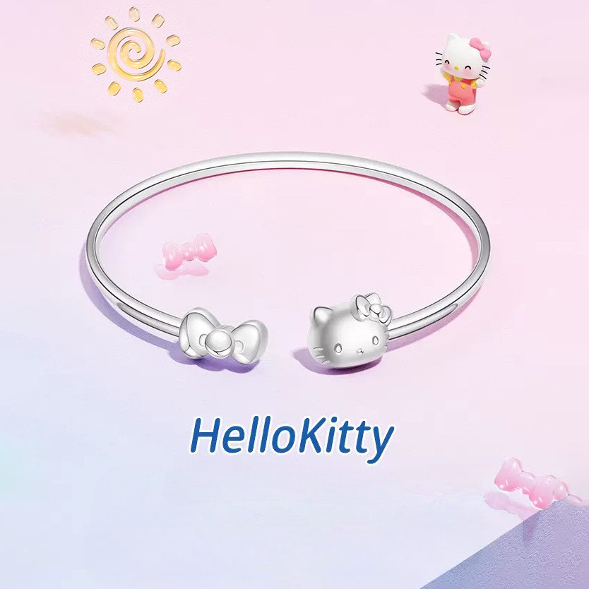 สร้อยข้อมือ HelloKitty, เรียบง่าย, น่ารัก, การ์ตูนซานริโอ, สไตล์เกาหลี, ไม่ซ้ําใคร, ทันสมัยเท่, หรูหรา, โบว์, เครื่องประดับผู้หญิง, ปรับได้, เพื่อนที่ดี, ของขวัญ