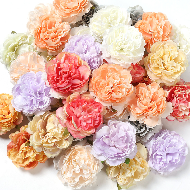 1pc 8 ซม.Pony Rose ดอกไม้ประดิษฐ์หัวดอกไม้ปลอมสําหรับงานแต่งงานเค้กตกแต่งสวน DIY เจ้าสาวพวงหรีดอุปกรณ์เสริมของขวัญหัตถกรรม