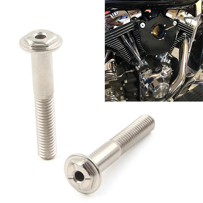 2x รถจักรยานยนต์ Air Cleaner Intake Filter ยาวสลักเกลียวสกรูสําหรับ Harley Davidson Touring Softail Dyna