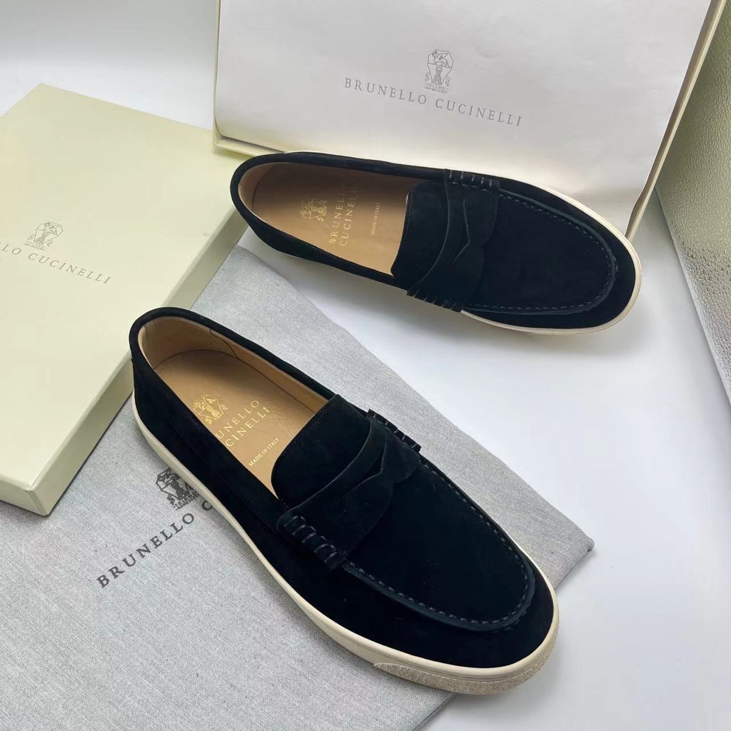 รองเท้าโลฟเฟอร์หนังแท้ Brunello Cucinelli สำหรับผู้ชาย คุณภาพเยี่ยม