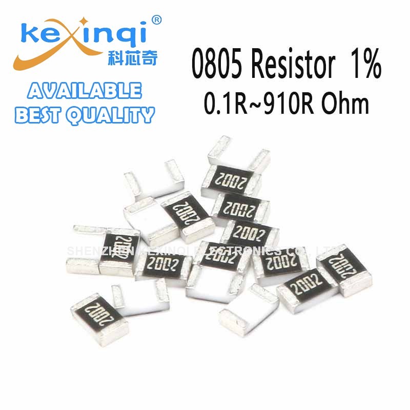 (100 ชิ้น) 0805 ตัวต้านทาน SMD 0.1R~910R 1% 1/8W 0.22R 0.25R 0.33R 047R 0R 1R 2.7R 4.7R 6.8R 10R 22R 33R 47R 51R 68R 100R 240R 470R 680R 680R 490R