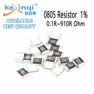 (100 ชิ้น) 0805 ตัวต้านทาน SMD 0.1R~910R 1% 1/8W 0.22R 0.25R 0.33R 047R 0R 1R 2.7R 4.7R 6.8R 10R 22R 33R 47R 51R 68R 100R 240R 470R 680R 680R 490R