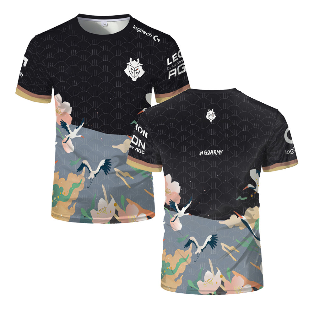Esports เกมเสื้อยืด G2 ทีมชาติชุดกีฬา 3D พิมพ์ T เสื้อ O-คอ Breathable Sport Tees