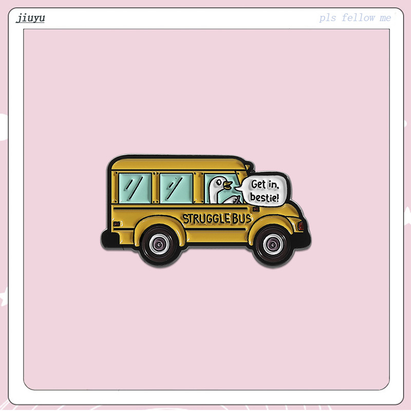Burning Bus เคลือบ Pin Struggle Bus Badge เข็มกลัดตลกหมวกกระเป๋าเป้สะพายหลังตกแต่งของขวัญ