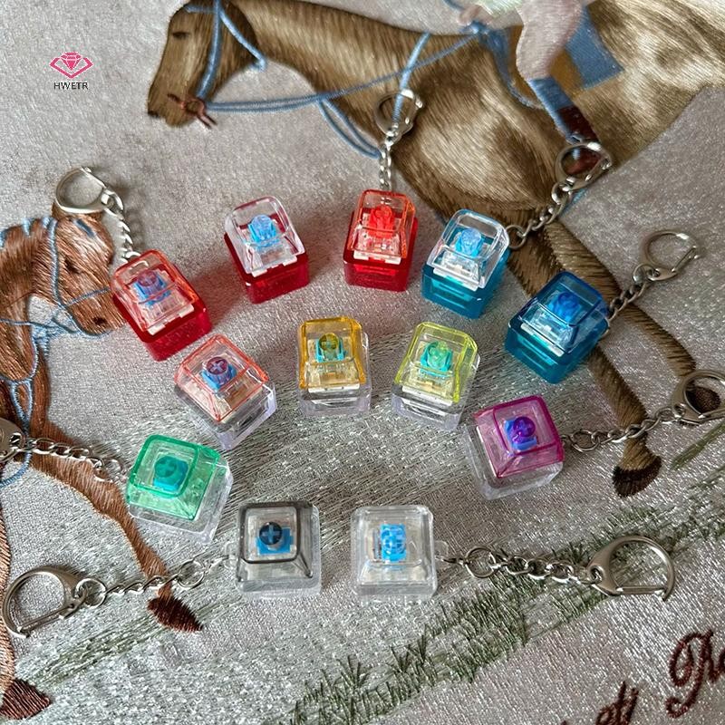 HWETR Creative Keycap พวงกุญแจ Dpression Keycap จี้คีย์บอร์ด Keyswitch พวงกุญแจแปลกกระเป๋าเป้สะพายหลังตกแต่งของขวัญใหม่