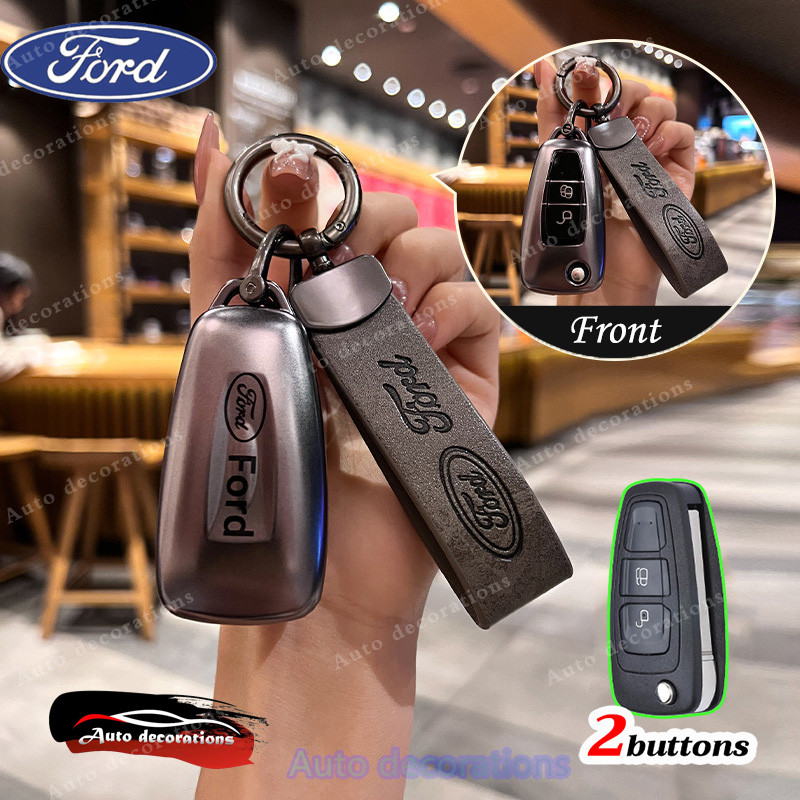 2ปุ่มFord รีโมทสมาร์ทกุญแจรถสําหรับ ranger T6 2012 ranger xls 2014-2017 ranger xlt 2014-2017 ฝาครอบกุญแจ