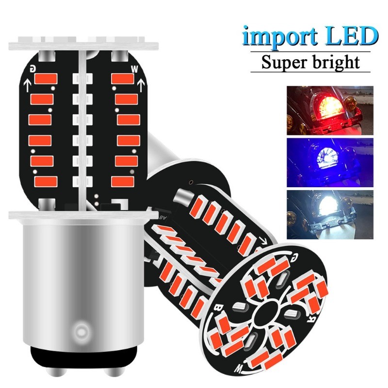 1 ไฟเลี้ยว LED 1157 P21 / 5W BAY15D Canbus 64LED DRL สําหรับรถยนต์